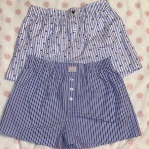 Striped and Heart Patterned Boxer Shorts